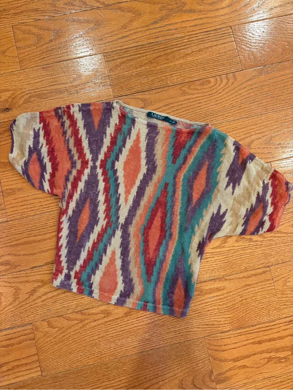 Lauren Ralph Lauren Southwestern Print Knit Top – Size Small